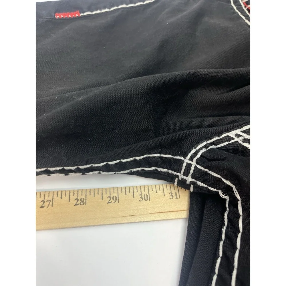 True Religion Dark Desire Jeans Men's Size 38 36x31 Black Red White Rope Stitch